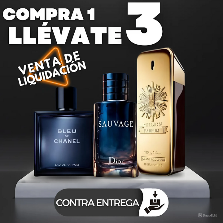 SAUVAGE + BLEU DE CHANEL + ONE MILLION - TODOS 100ML (63% OFF) + CONTRA ENTREGA